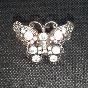 Swarovski Butterfly Ring ~ Clear Stone   NWOT      ☆